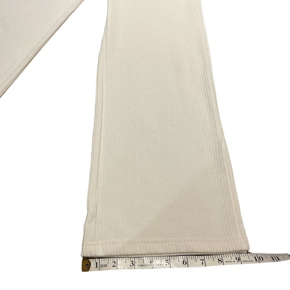 DIVIDED H&M Pants Size Medium Winter White Ribbed Elastic Waist Wide Leg - Picture 8 of 12